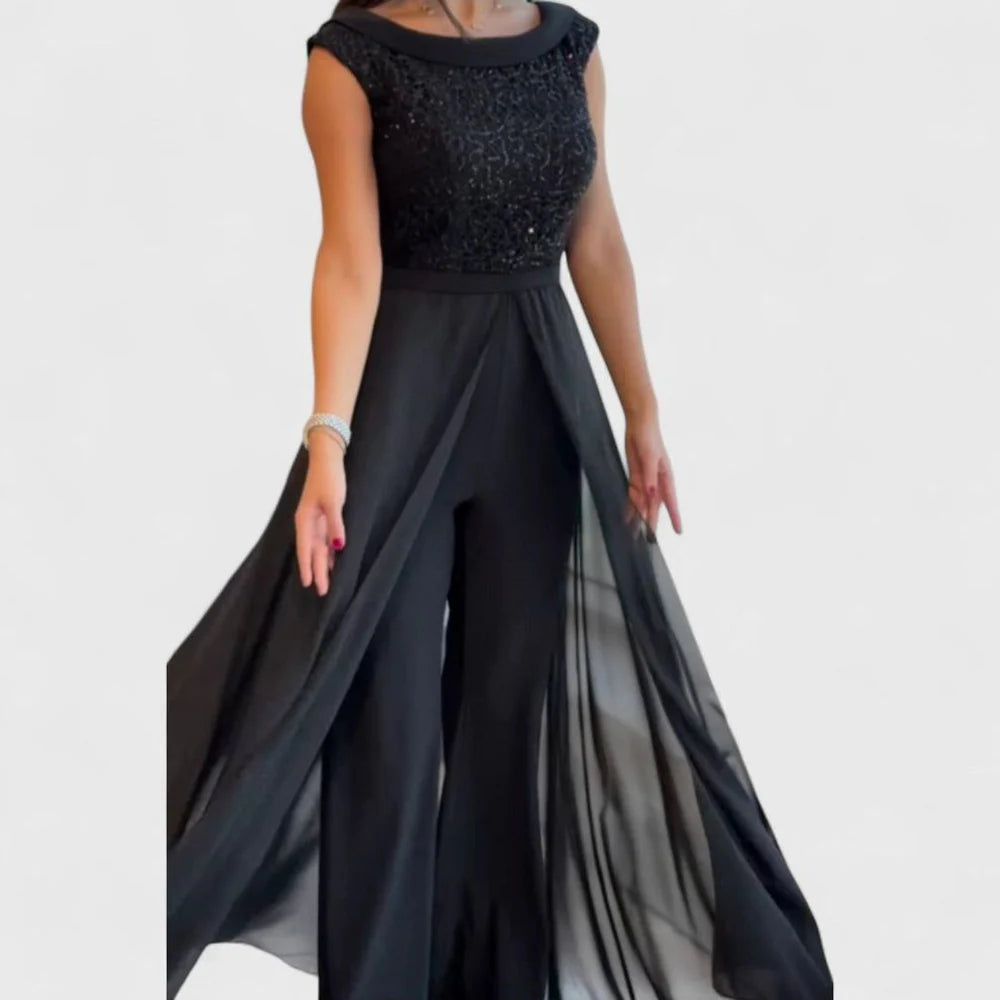 HANNA - STYLOWY KOMBINEZON BEZ RĘKAWÓW